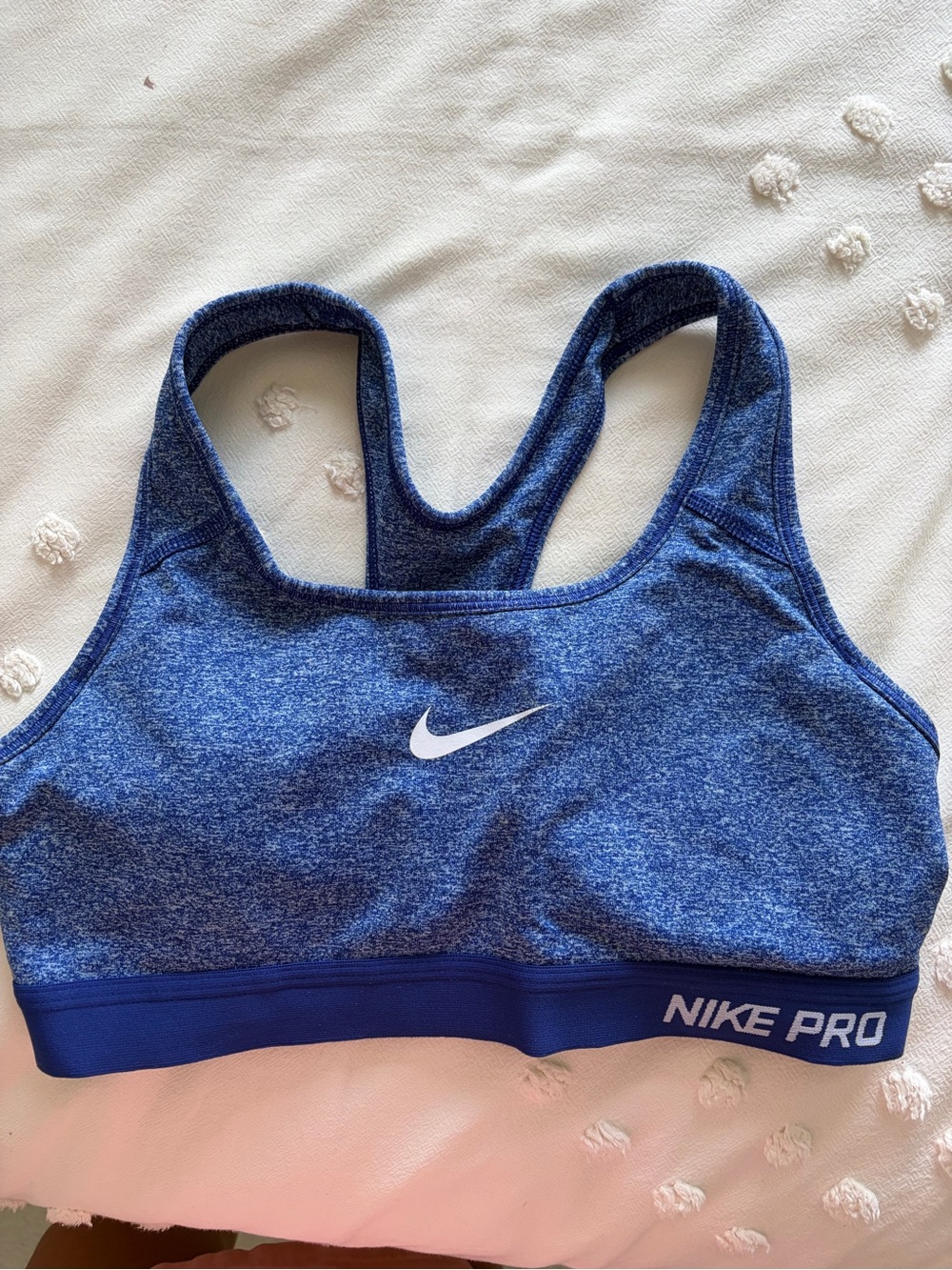 Nike Blue Heather Racerback Pro Sports Bra